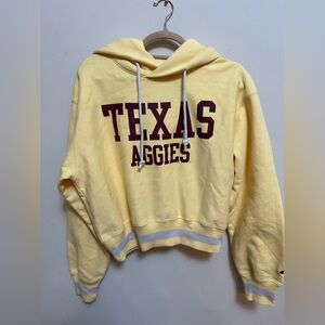 Champion Reverse Weave Texas Aggies Cropped Hoodie Size M NWT